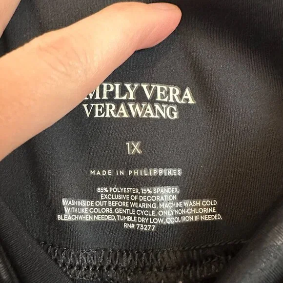 Simply Vera Vera Wang leggings black camo detail women's plus 1X - Picture 4 of 7